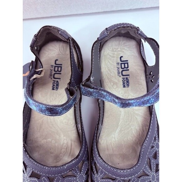 JBU Shoes  Women's 8M Wildflower Mary Jane Flat Navy Blue  Hook And Loop  NWT - Picture 3 of 8